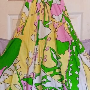 Multicolor abstract cotton (100% Cotton). Empire. Sleeveless. Square neck.dress